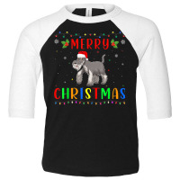 Xmas Light Schnauzer Dog Design Matching Christmas Pajama Toddler 3/4 Sleeve Tee | Artistshot