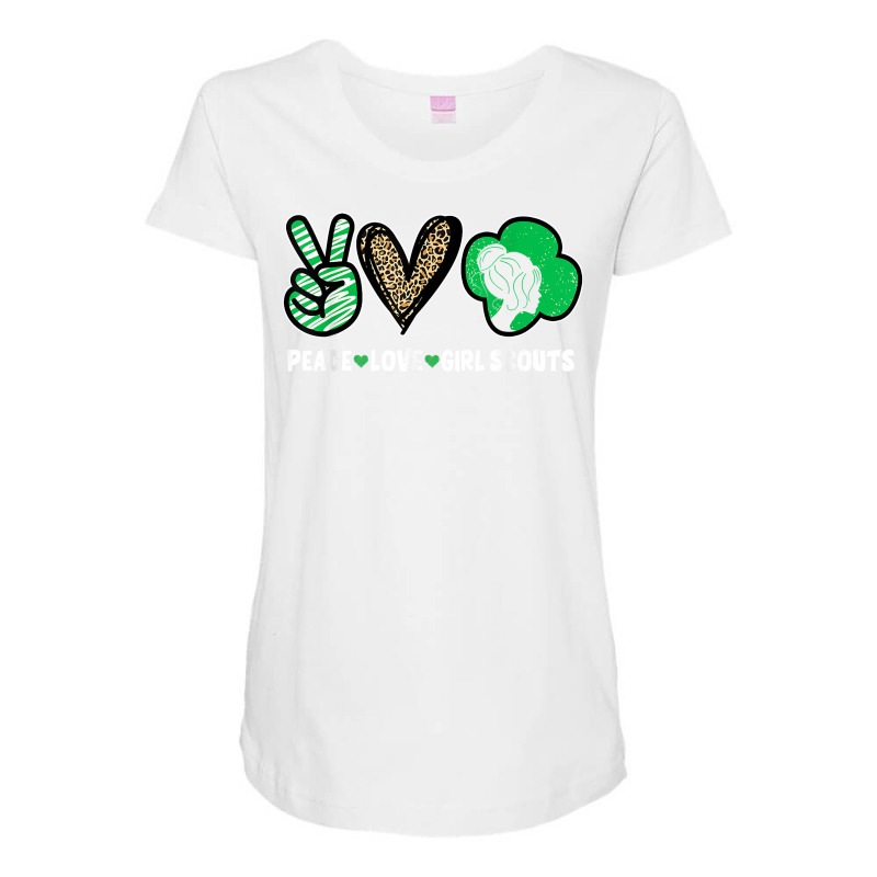 Peace Love Cookie Scout For Girls Bakery Cookie Season T Shirt Maternity Scoop Neck T-shirt by cm-arts | Artistshot