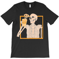 Vintage Halloween Skeleton Pumpkin Spice Latte Syrup Creamer T Shirt C T-shirt | Artistshot