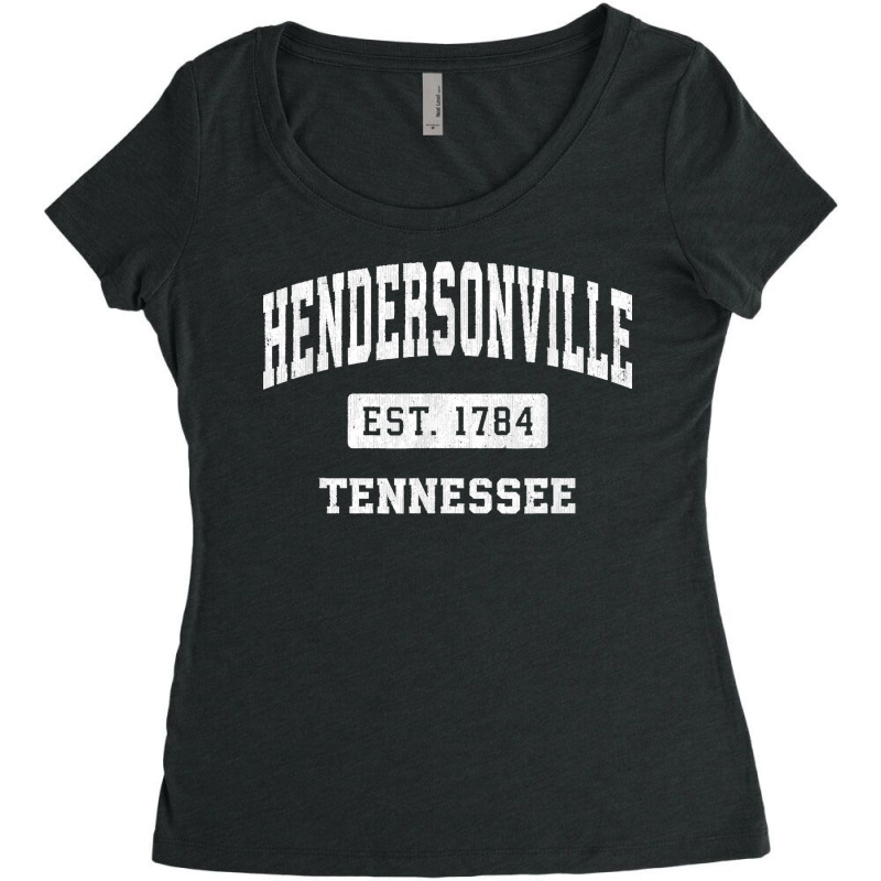 Hendersonville Tennessee Tn Vintage Established Sports Women's Triblend Scoop T-shirt by cm-arts | Artistshot