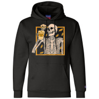 Vintage Halloween Skeleton Pumpkin Spice Latte Syrup Creamer T Shirt C Champion Hoodie | Artistshot