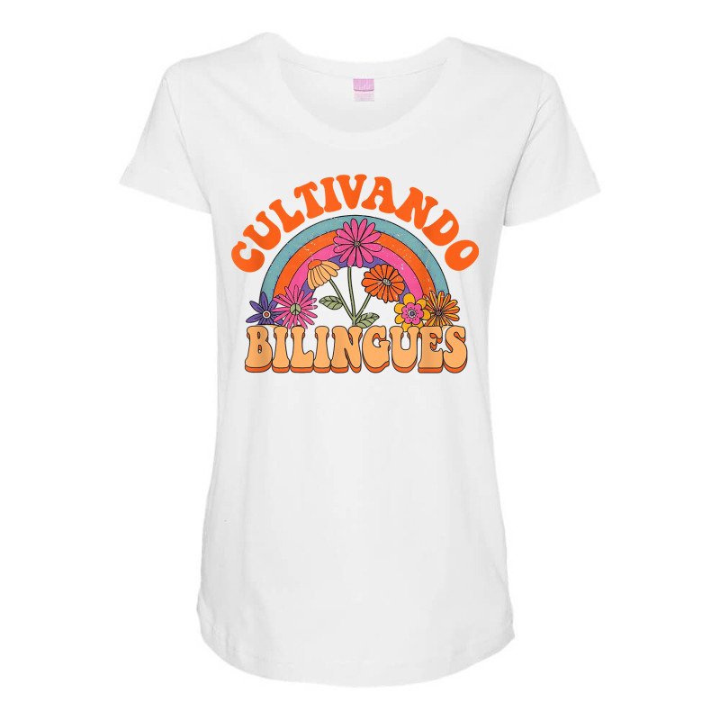 Cultivando Bilingues Spanish Teacher Bilingual Maestra T Shirt Maternity Scoop Neck T-shirt by goveteman | Artistshot