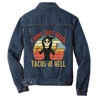 Vintage I Hope They Serve Tacos In Hell Halloween Costume T Shirt Men Denim Jacket | Artistshot