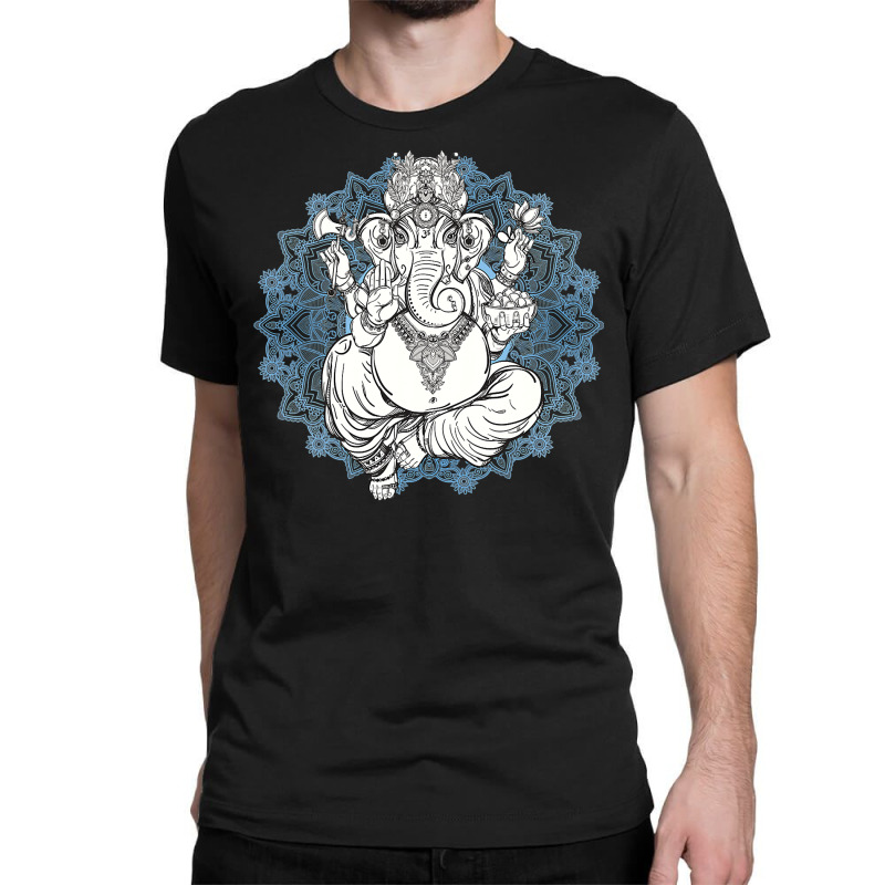 Hindu Elephant God Ganesha Tshirt  Oriental India Henna Tee Classic T-shirt | Artistshot