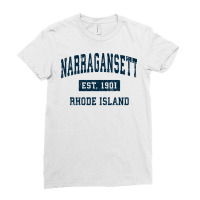 Narragansett Rhode Island Ri Vintage Sports Design Navy Sweatshirt Ladies Fitted T-shirt | Artistshot