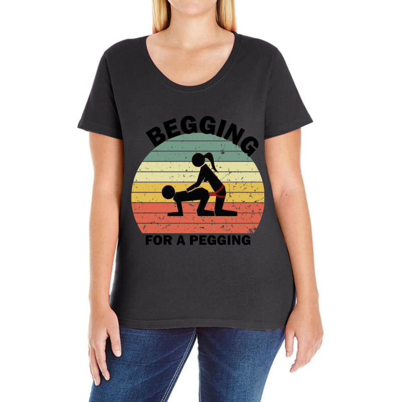 Begging For A Pegging Dominatrix Mistress Bdsm Pegged Ladies Curvy T-Shirt by cm-arts | Artistshot