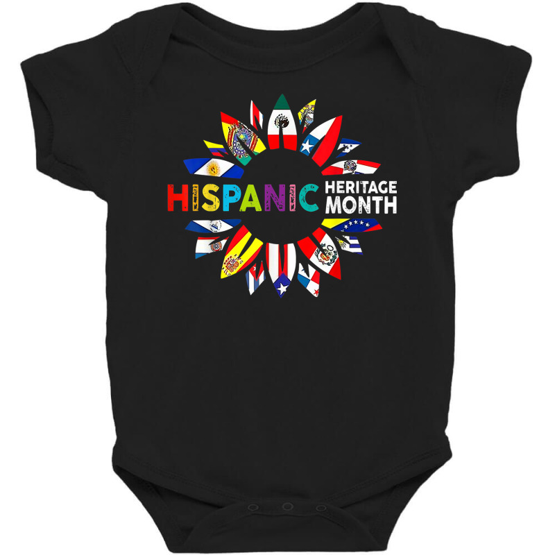 National Hispanic Heritage Month Latin Flags Sunflower Baby Bodysuit by Silk | Artistshot