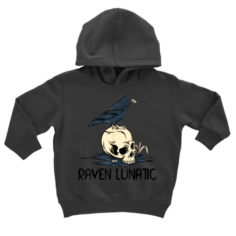 Raven Lunatic Fun Bird Skull Goth Gothic Halloween Costume Toddler Hoodie by Fashonus | Artistshot