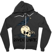 Raven Lunatic Fun Bird Skull Goth Gothic Halloween Costume Zipper Hoodie | Artistshot