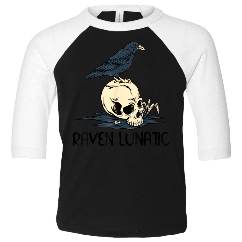 Raven Lunatic Fun Bird Skull Goth Gothic Halloween Costume Toddler 3/4 Sleeve Tee by Fashonus | Artistshot