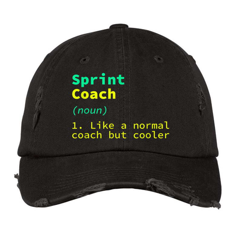 Sprint Coach Definition Funny Running Humor Track And Field Vintage Cap by Wedge | Artistshot