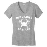 Old Crabby Bastard  Crab Fishing  Funny Crabbing T Shirt Women's V-neck T-shirt | Artistshot