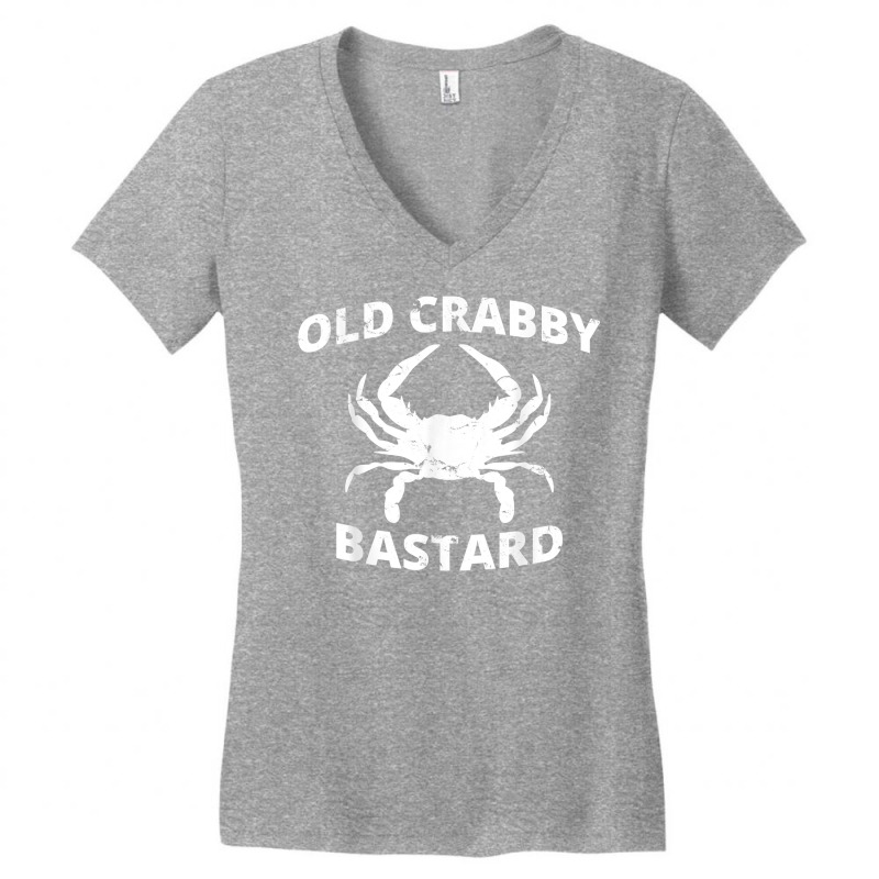 Old Crabby Bastard  Crab Fishing  Funny Crabbing T Shirt Women's V-Neck T-Shirt by cm-arts | Artistshot