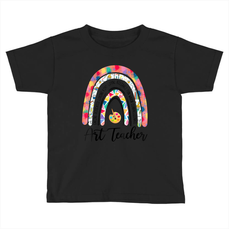 Art Teacher Boho Rainbow Caring Dedicated Loving Vintage Toddler T-shirt by Crowley Tidwell | Artistshot