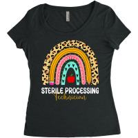 Sterile Processing Technician Leopard Rainbow Healthcare Women's Triblend Scoop T-shirt | Artistshot