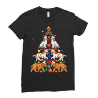 Xmas Lighting Santa English Cocker Spaniel Christmas Tree Ladies Fitted T-shirt | Artistshot