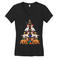 Xmas Lighting Santa English Cocker Spaniel Christmas Tree Women's V-neck T-shirt | Artistshot