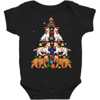 Xmas Lighting Santa English Cocker Spaniel Christmas Tree Baby Bodysuit | Artistshot