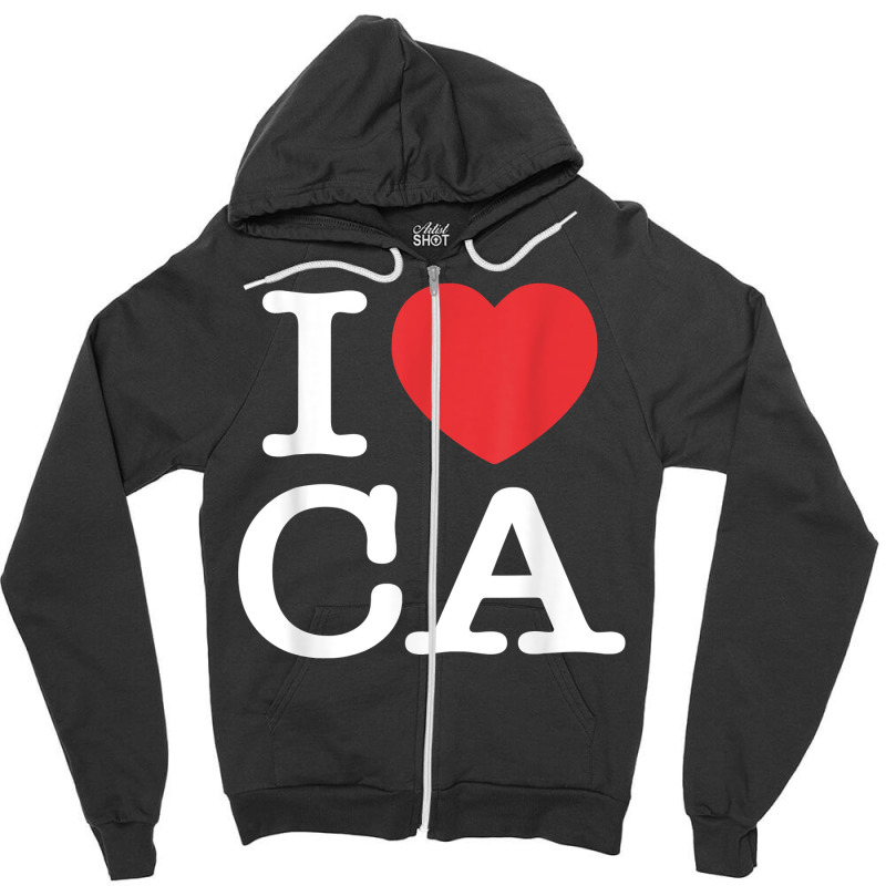 I Heart Ca Love California T Shirt Zipper Hoodie by cm-arts | Artistshot