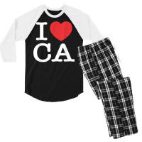 I Heart Ca Love California T Shirt Men's 3/4 Sleeve Pajama Set | Artistshot