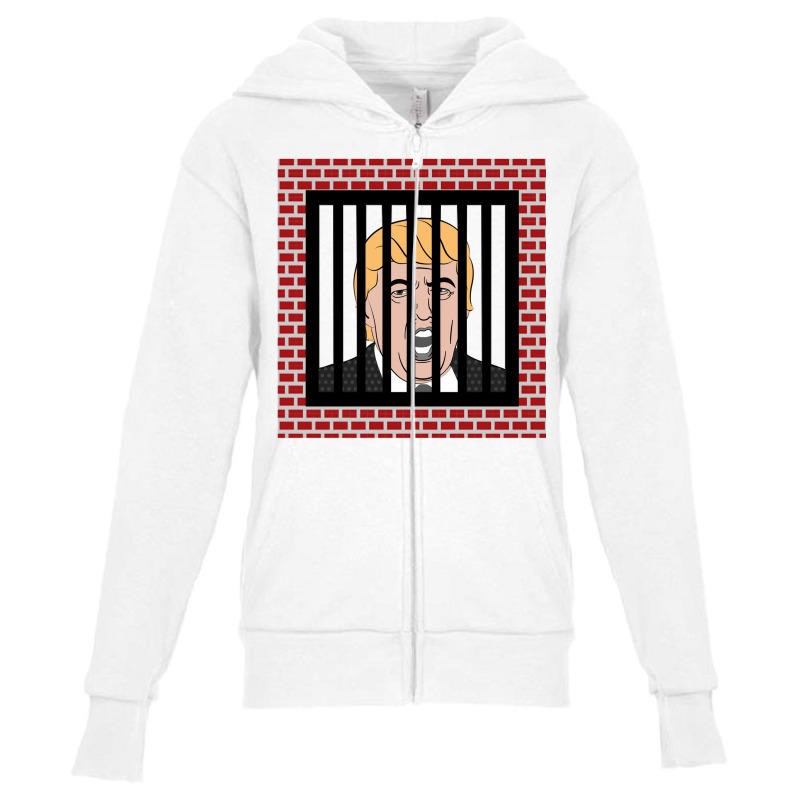 Jail Trump, Lock Trump Up, Trump In Prison, Dump Trump Long Sleeve T S Youth Zipper Hoodie | Artistshot