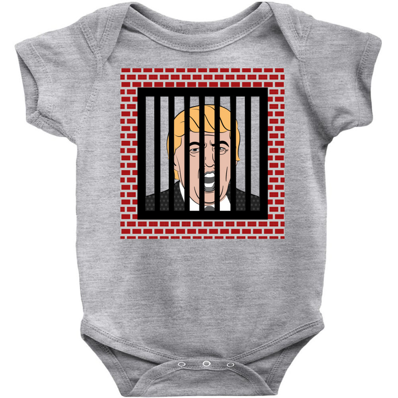 Jail Trump, Lock Trump Up, Trump In Prison, Dump Trump Long Sleeve T S Baby Bodysuit | Artistshot