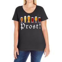 Womens Oktoberfest Prost Celebrate Diversity Beer V Neck T Shirt Ladies Curvy T-shirt | Artistshot