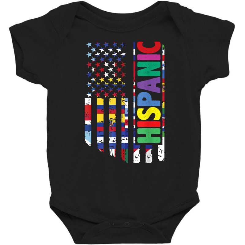 Usa And Latin American Countries Flag Hispanic Heritage T Shirt Baby Bodysuit by cm-arts | Artistshot