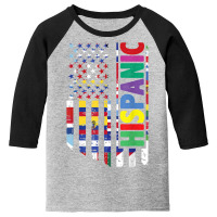 Usa And Latin American Countries Flag Hispanic Heritage T Shirt Youth 3/4 Sleeve | Artistshot