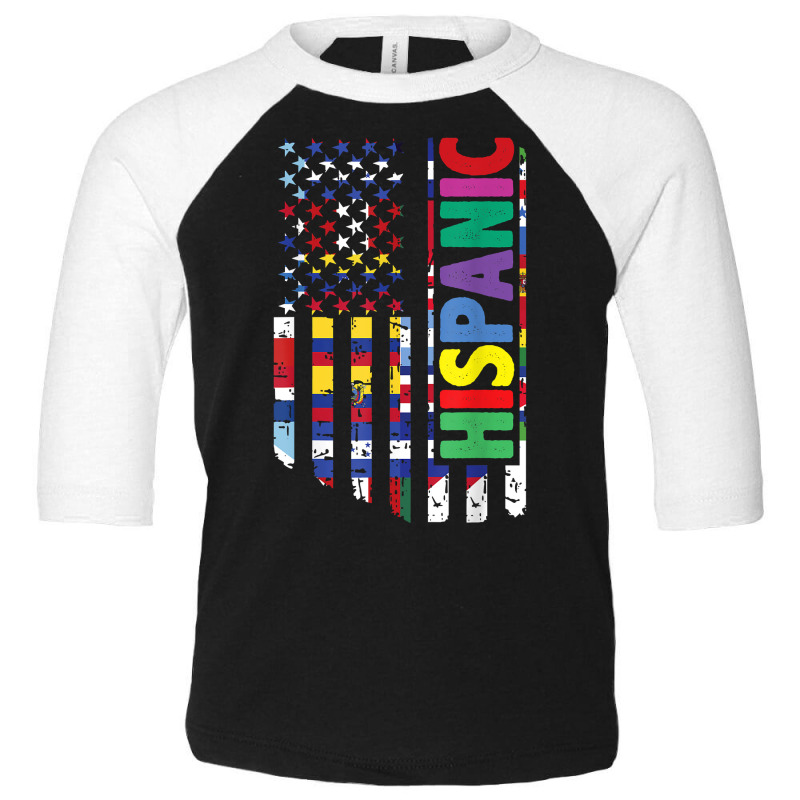 Usa And Latin American Countries Flag Hispanic Heritage T Shirt Toddler 3/4 Sleeve Tee by cm-arts | Artistshot