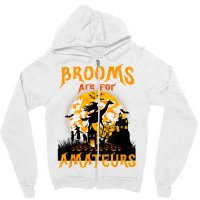 Funny Brooms Are For Amateurs Witch Riding Giraffe Halloween T Shirt Zipper Hoodie | Artistshot