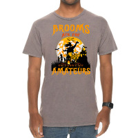 Funny Brooms Are For Amateurs Witch Riding Giraffe Halloween T Shirt Vintage T-shirt | Artistshot