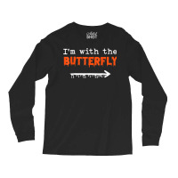 I'm With Butterfly Halloween Costume Party Matching Couples Long Sleeve Shirts | Artistshot