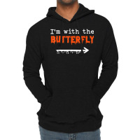 I'm With Butterfly Halloween Costume Party Matching Couples Lightweight Hoodie | Artistshot