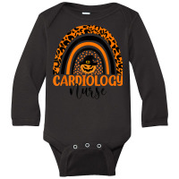 Cardiology Nurse Leopard Rainbow Halloween Pumpkin Nursing Long Sleeve Baby Bodysuit | Artistshot