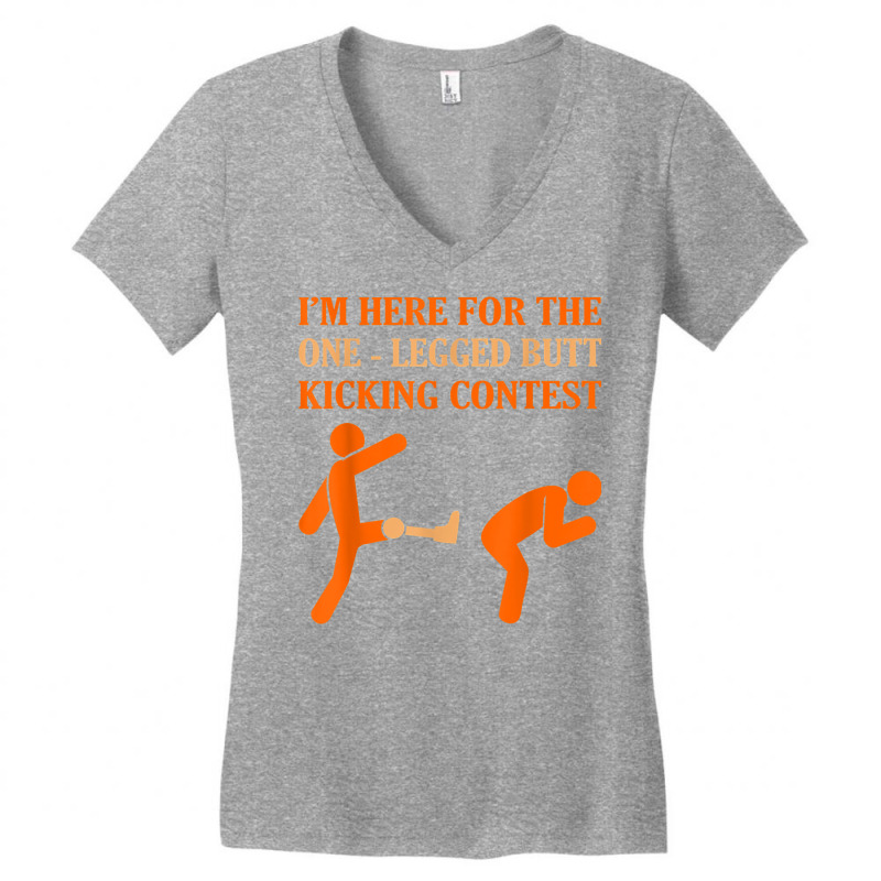 One Legged Contest Funny Amputee Prosthetic Surgery Graphic T Shirt Women's V-Neck T-Shirt by cm-arts | Artistshot