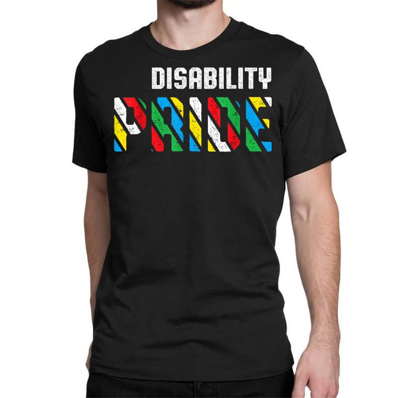 Disability Pride Flag July Supporter Disabled Pride Retro Classic T-shirt by Trend | Artistshot