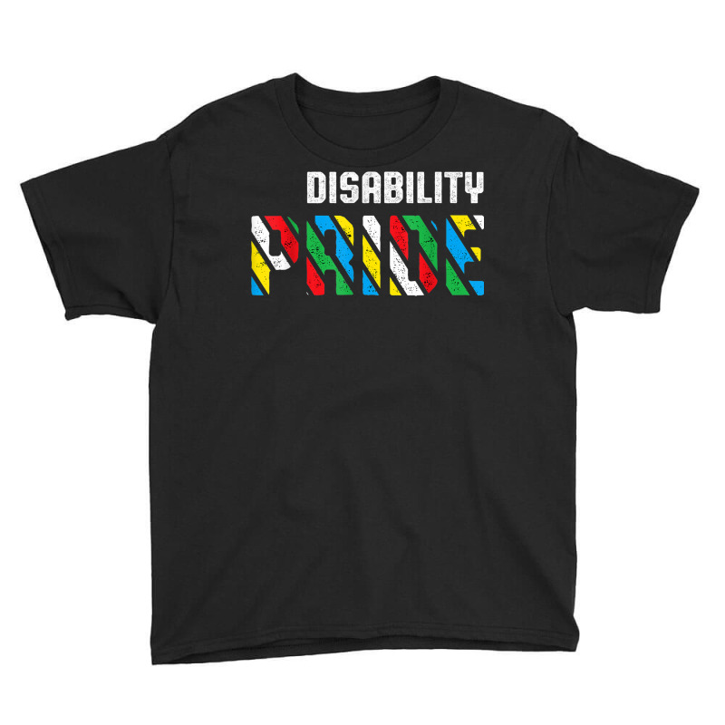 Disability Pride Flag July Supporter Disabled Pride Retro Youth Tee by Trend | Artistshot