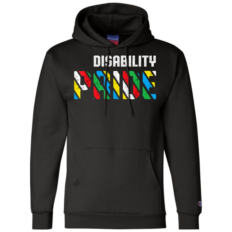 Disability Pride Flag July Supporter Disabled Pride Retro Champion Hoodie by Trend | Artistshot