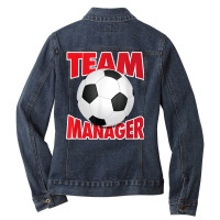 Soccer Team Manager, Soccer Ball Graphic T Shirt Ladies Denim Jacket | Artistshot