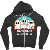 Boo Boo Crew Funny Nurse Halloween Ghost Costume Rn Vintage Zipper Hoodie | Artistshot