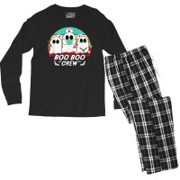 Boo Boo Crew Funny Nurse Halloween Ghost Costume Rn Vintage Men's Long Sleeve Pajama Set | Artistshot