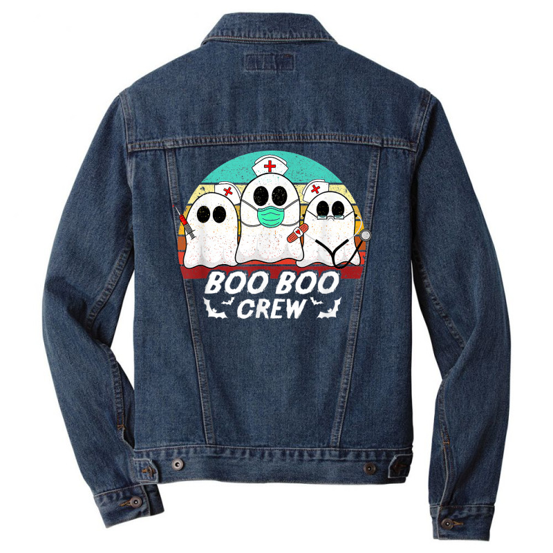 Boo Boo Crew Funny Nurse Halloween Ghost Costume Rn Vintage Men Denim Jacket by Sapphire | Artistshot