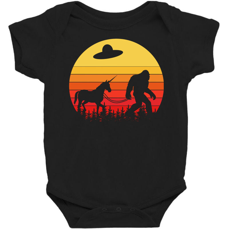 Bigfoot Sasquatch   Unicorn Ufo Legends I Believe Pullover Baby Bodysuit by Lauren Lapp | Artistshot