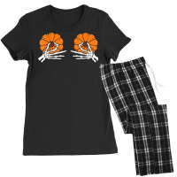 Tweaking Nipples Pumpkin Skeleton Hands Halloween Costume T Shirt Women's Pajamas Set | Artistshot