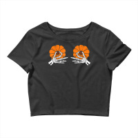 Tweaking Nipples Pumpkin Skeleton Hands Halloween Costume T Shirt Crop Top | Artistshot