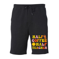 First Day Of School Half Coffee Half Teacher Gift Women Fleece Short | Artistshot