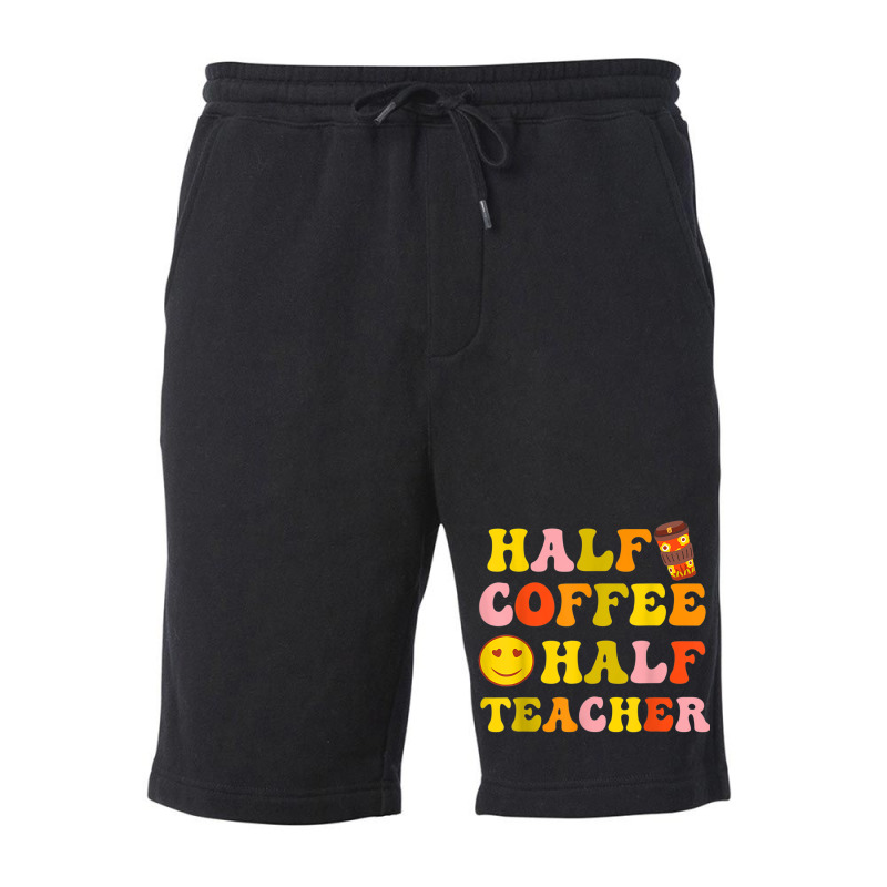 First Day Of School Half Coffee Half Teacher Gift Women Fleece Short by Sapphire | Artistshot