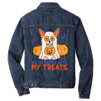 Funny Corgi Dog Lover Witch Better Have My Treats Halloween Men Denim Jacket | Artistshot