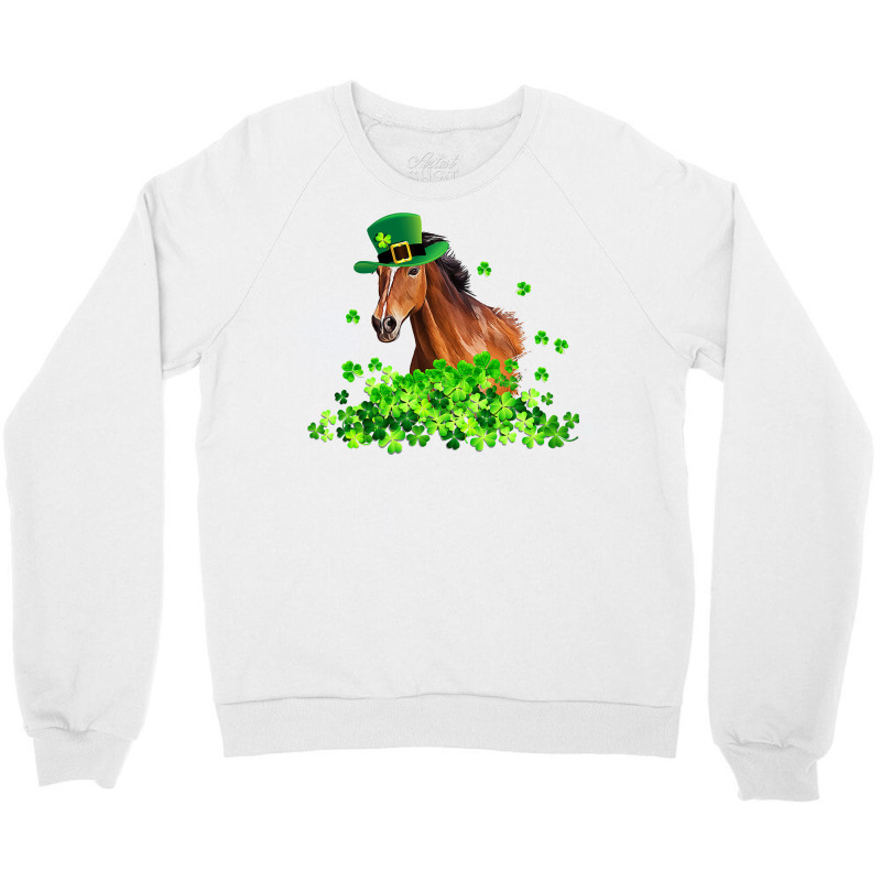 Horse Shamrock Horseback Riding Funny St Patrick S Day Gift Crewneck Sweatshirt by AuturoMedero | Artistshot